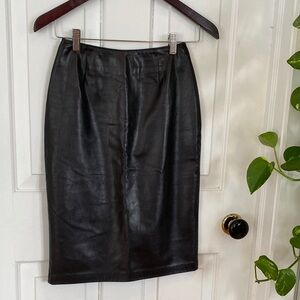 Danier Black Leather Pencil Skirt
